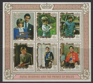 PENRHYN ISLAND SGMS228 1981 ROYAL WEDDING MNH