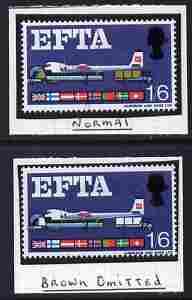 Great Britain 1967 EFTA 1s6d (ordinary) with brown omitte...