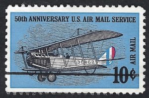 United States #C74 10¢ 50th Anniversary of Airmail Service (1968). Used.