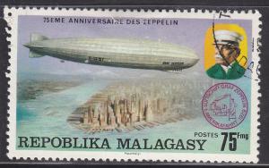 Fr Madagascar 547 Used 1976 Count Zeppelin and LZ-139