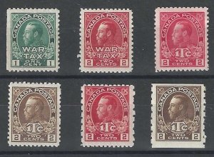 Canada, Scott #MR1-MR2 NH, MR3-MR4 LH, MR5 NH, MR7 NH, Scott Cat. Value: $555.00