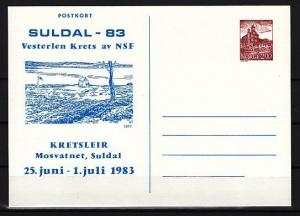 Norway, 1983 issue. Suldal 83 Scout Cachet on a Postal Card.  