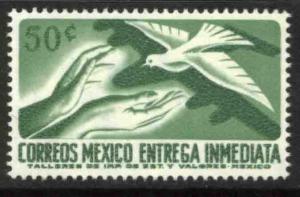 MEXICO E20 50c 1950 Def 5th Issue Fluorescent unglazed MNH