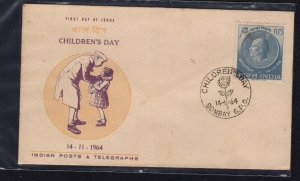 India #393  (1964 Children's Day  issue) unaddressed FDC