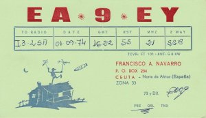 7150 Amateur Radio QSL Card CEUTA SPAIN AFRICA-