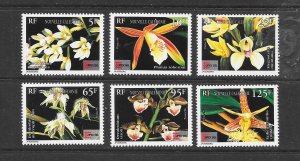 NEW CALEDONIA #741-6 FLOWERES-ORCHIDS MNH
