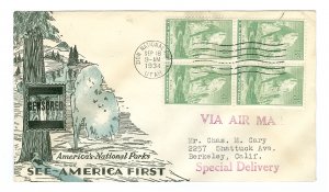 Scott 747 1934 8c National Parks First Day Cover Cat $3.75