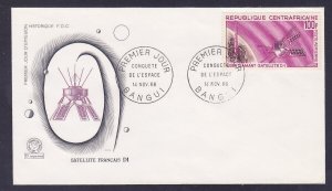 Central Africa C41 1966 Rocket & D-1 Satellite Space First Day Covers FDC
