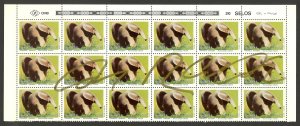 BRAZIL 1988 20cz ANTEATER Sc 2141 Block of 18 w Photographers Autograph MNH