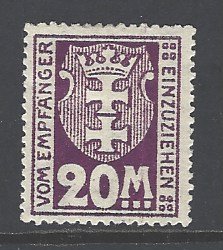 Danzig Sc # J22 mint hinged wm 109 (RS)