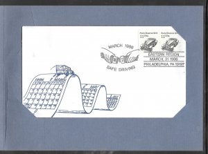 Just Fun Cover #2131 USPS March 1986 Safe Driving Cover & Folder (my5507)