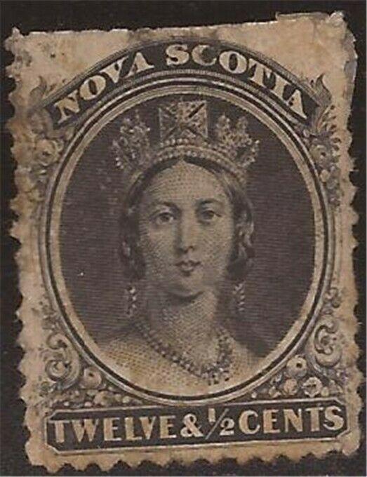 Nova Scotia - 1860 12½ c Queen Victoria - F/VF Used - Scott #13