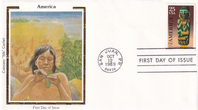 1989, 45c America, Colorano Silk, FDC (E12240)