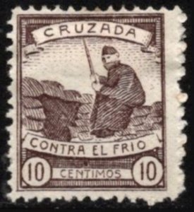 Vintage Spain Poster Stamp  Cruzada Contra El Frio Crusade Against The Cold