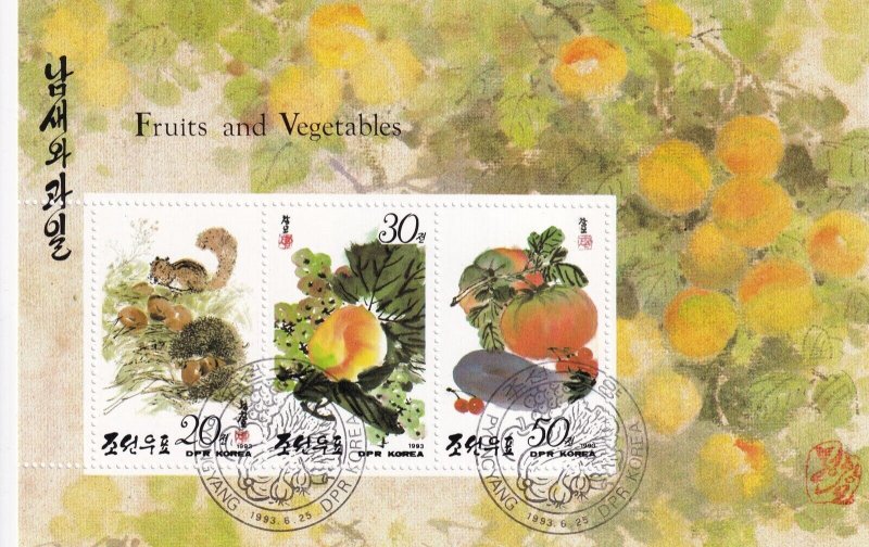 G014 Korea 1993 Fruits and Vegetables minisheet