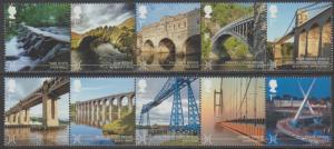 SG:3687a/92a Bridges;MNH set