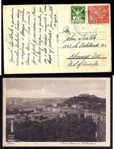  #2339-Czechoslovakia-postcard to USA-viewside shows Brno-