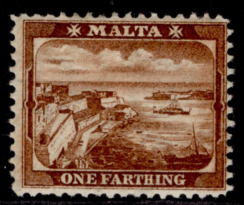 MALTA EDVII SG45, ¼d red brown, M MINT.