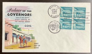 1054a Fluegel Multi-color cachet Palace of Governor Coil FDC 1960 Liberty Series