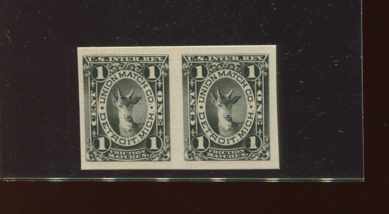 RO179P4 Match & Medicine Revenue Proof on Card Pair of 2 Stamps (RO179 A2)