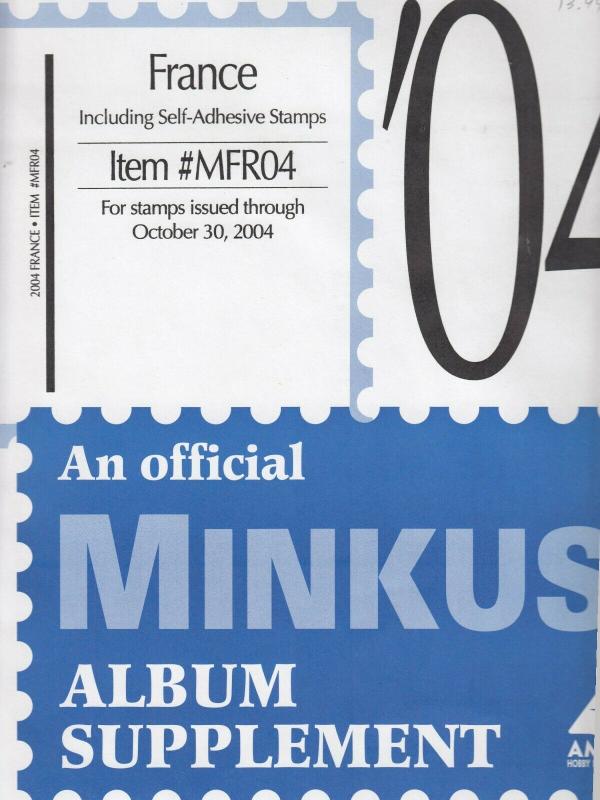 Minkus Album Supplement France Isuues Through Oct 2004