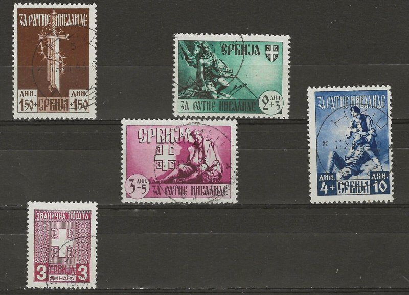 German Occupation of Serbia 2NB23-26 PLUS 2NO1 used  409368