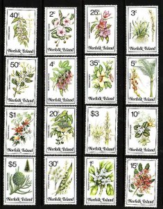 Norfolk Is.-Sc#323-38- id9-unused NH set-Flowers-1984