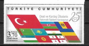Turkey 3550 Diplomatic Relations single MNH