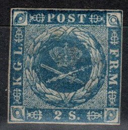 Denmark #3 F-VF Unused CV $75.00 (X3144)