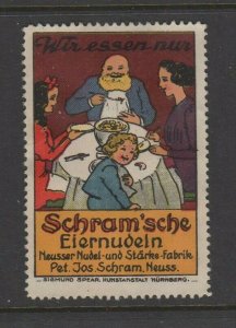 Germany - Schram'sche Egg Noodles Advertising Vignette Stamp - Family Eating- NG