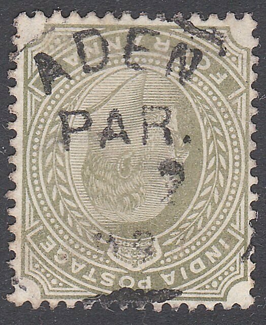 INDIA USED IN ADEN EVII 4a - Aden Parcels cancel............................G718