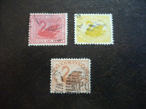 Stamps - Western Australia- Scott# 76,77,79 - Used Part Set of 3 Stamps