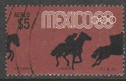 MEXICO C338, $5P Equestrian 4th Pre-Olympic Set USED. F-VF. (1229)