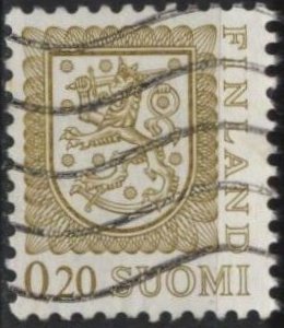 Finland 556 (used) 20p coat of arms, olive (1977)