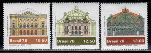 Brazil #1598-1600 ~ Cplt Set of 3 ~ Buildings ~ Unused, HMR (1978)