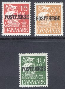 Denmark 1927 15o-40o Caravel Parcel Post Scott Q12-Q14 MLH Cat $72