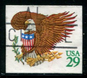 2596 US 29C Eagle and Shield SA green, used