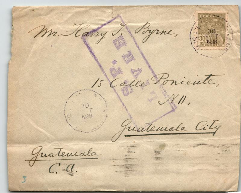 Brazil 1936 Cover / S.P. Livre Censor / Sm Top Tear / Fold - Z13669