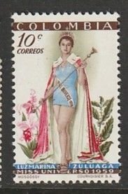 1959 Columbia - Sc 697 - MNH VF - 1 single - Miss Universe