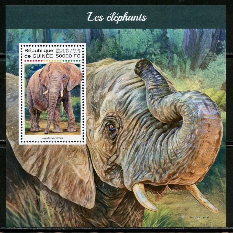 GUINEA  2018 ELEPHANTS  SOUVENIR SHEET MINT NH
