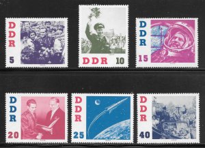 DDR Scott 576-81 MNHOG - 1961 Maj Titov Visit to DDR - SCV $8.70