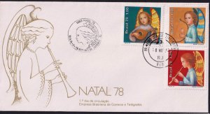 Brazil 1978 Christmas Sc. 1593 -5 FDC
