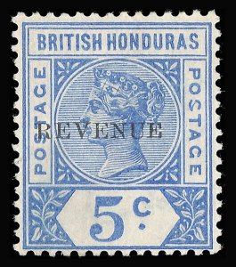 British Honduras 1899 QV 5c ultramarine MLH  MALFORMED S IN POSTAGE. SG66b