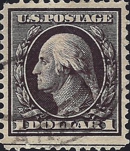 US Scott #342 Used VF 1.00 1909 Washington/Franklin Stamp CV 95.00
