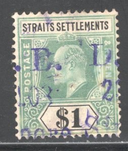 Malaya Straits Settlements SC #123   VF,  Used,  Revenue cancel ..... 6090220