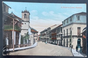 1913 Canal Zone Panama Color Picture Postcard Cover To Bangor ME USA