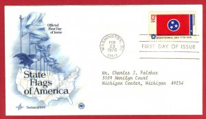 USA FDC ST FLAG TENNESSEE 1976 SERIES ARTCRAFT  SEE SCAN  (60)