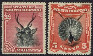 NORTH BORNEO 1894 PICTORIAL 2C AND 5C PERF 14½ - 15