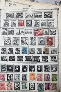 OLD CUBA & COSTA RICA STAMPS HINGED ON ALBUM PAGES + SOME OTHER COUNTRIES