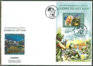 CENTRAL AFRICA 2015  40th ANNIVERSARY OF END OF VIETNAM WAR HO CHI MINH S/S FDC